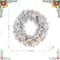 Glitzhome® 24"D Pre-Lit Snow Flocked Greenery Pine Christmas Wreath, Multicolor LED Lights and Timer